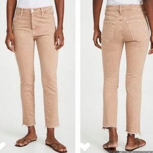 Mother Superior Jeans The Scrapper Cuff Ankle Fray in The Devil May Care 28 Tan